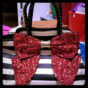 Betsy Johnson Red Sequin Bow Purse
